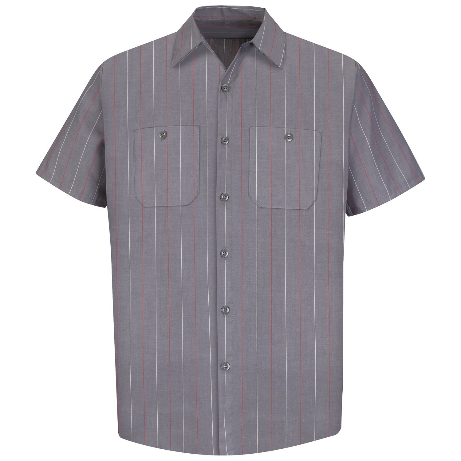 Red Kap Poplin Stripe 2 Pocket Men's Work Shirt Uniform