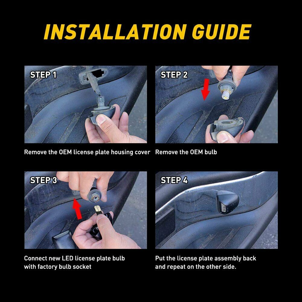 2X For Chevy Silverado GMC Sierra 1500 2500 LED License Plate Light Assembly