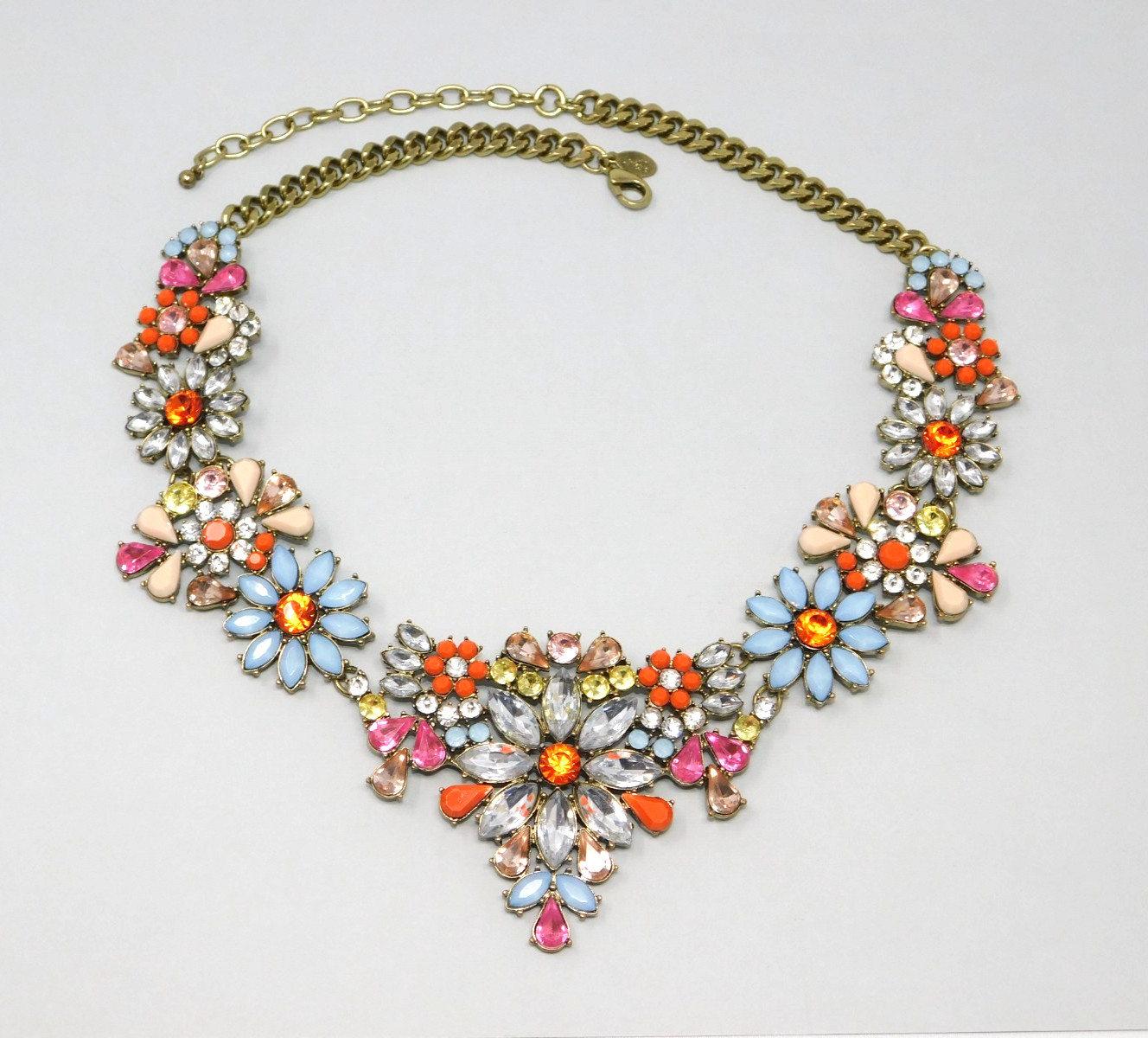 Vintage JOAN RIVERS Rhinestone Big Blossom Floral Bib Statement Necklace