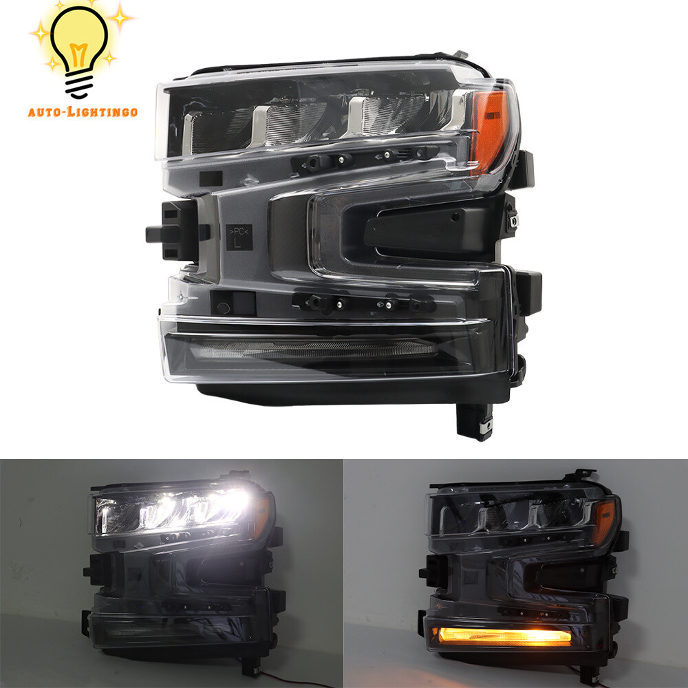 For 2019 2020 2021 Chevy Silverado 1500 LED Headlights Headlamps Right&Left Side