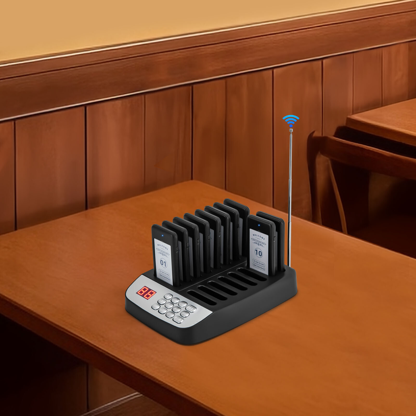 Restaurant Pager System 10 Pagers Wireless Calling System Set for Church Nurse