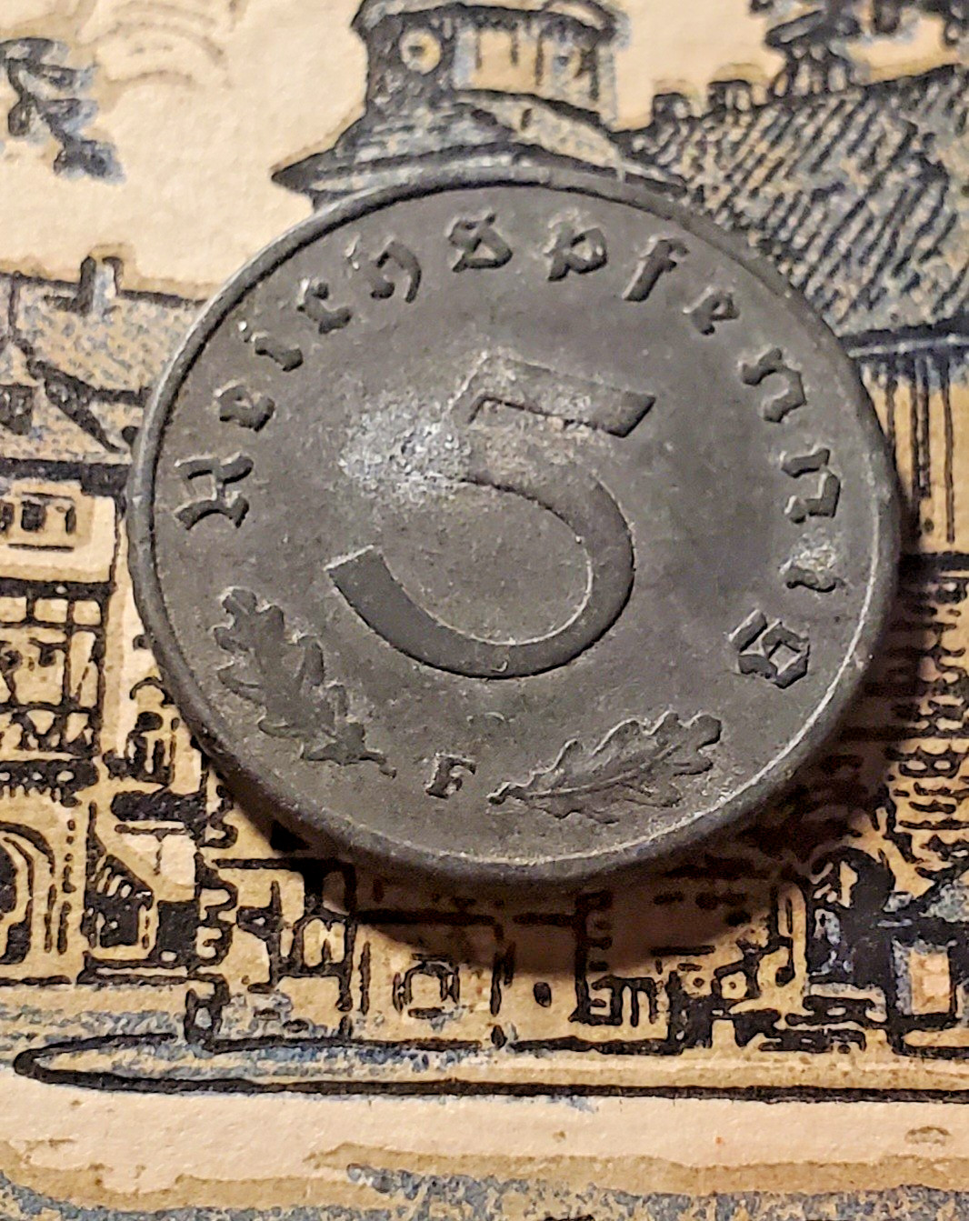 GERMANY 1941 F 5 REICHSPFENNIG Coin 3RD REICH WW2 Pfennig Rp