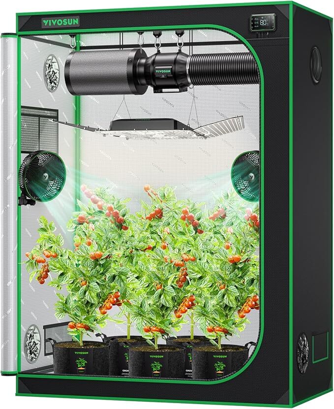 VIVOSUN Indoor Grow Tent 5'x2' Non toxic Mylar Room Reflective 60"X32"X80"