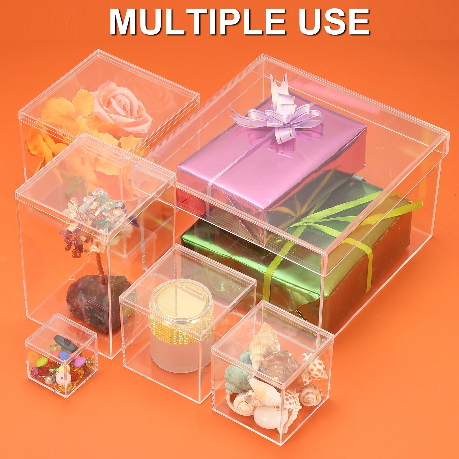 7.87" x 5.91" x 1.97" Acrylic Box with Lid Clear Acrylic Display Boxes