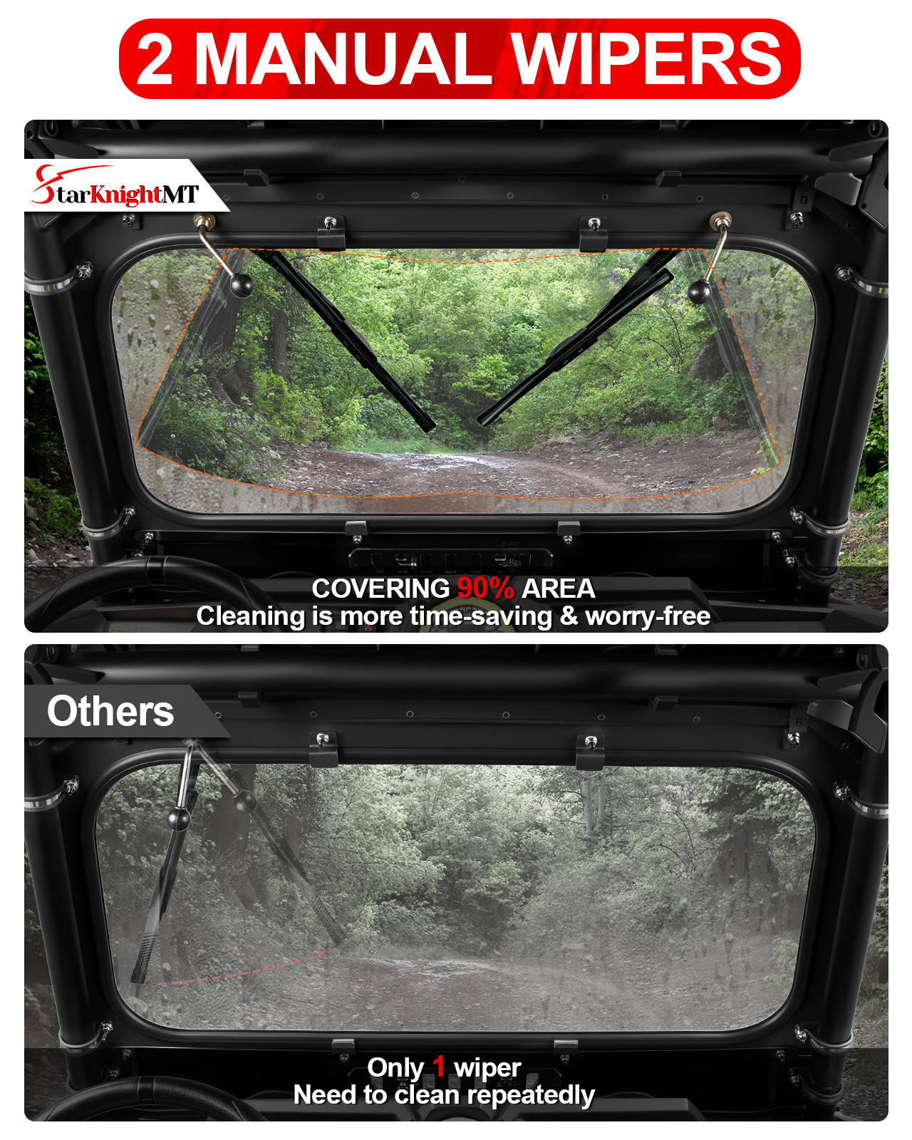 Heavy Duty Glass Windshield W/Vents for 2014-2018 Polaris RZR XP 900/RZR XP 1000