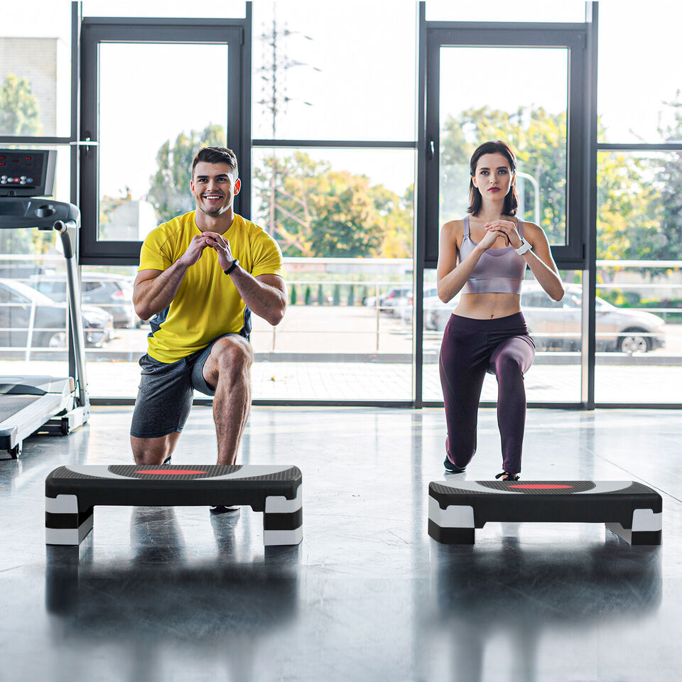 31'' Fitness Aerobic Step Adjust 4" - 6" - 8" Exercise Stepper W/ Risers 3 Color