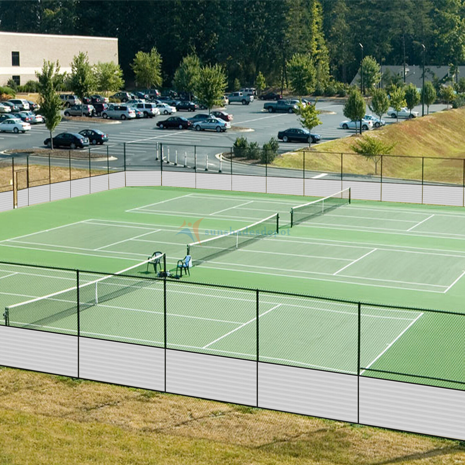 10' Privacy Screen Fence Heavy Duty Graystripe Shade Net Cover Wall Garden Yard