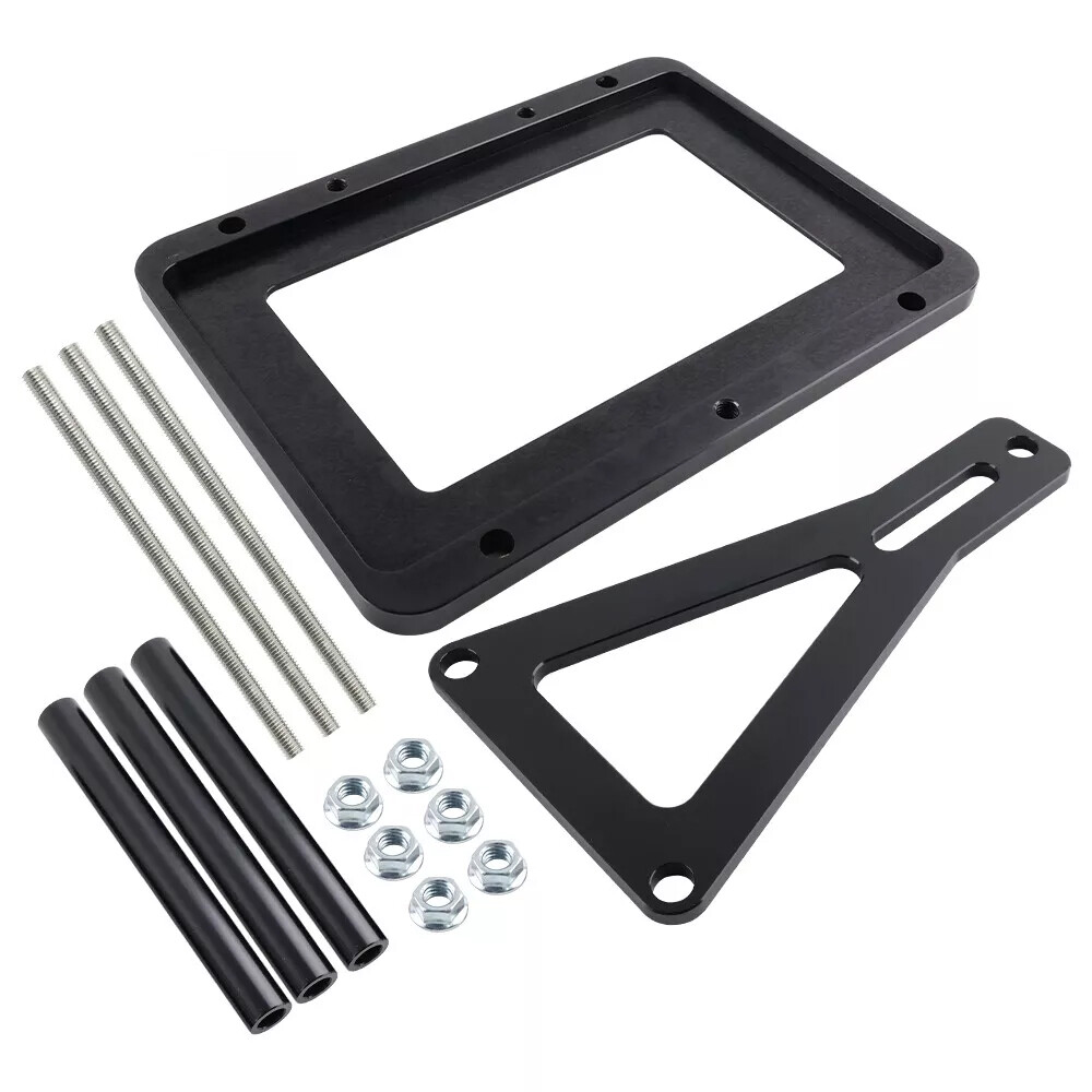 Aluminum Billet Battery Tray Hold Down Trunk Relocation Box Racing Mount Black