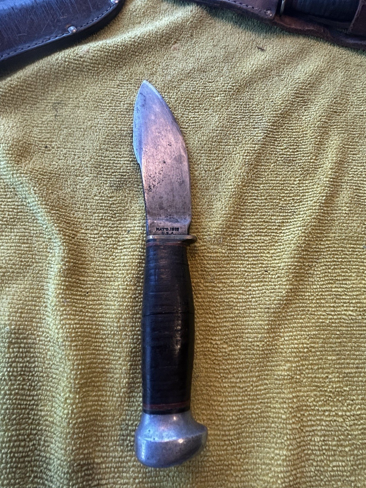 Marbles Gladstone Mich Woodcraft Pat 1915 Fixed Blade Knife W/Orig Sheath