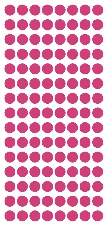 1/4" Hot Pink Dots Round Vinyl Color Coded Inventory Label 1/4 Inch Dot Stickers