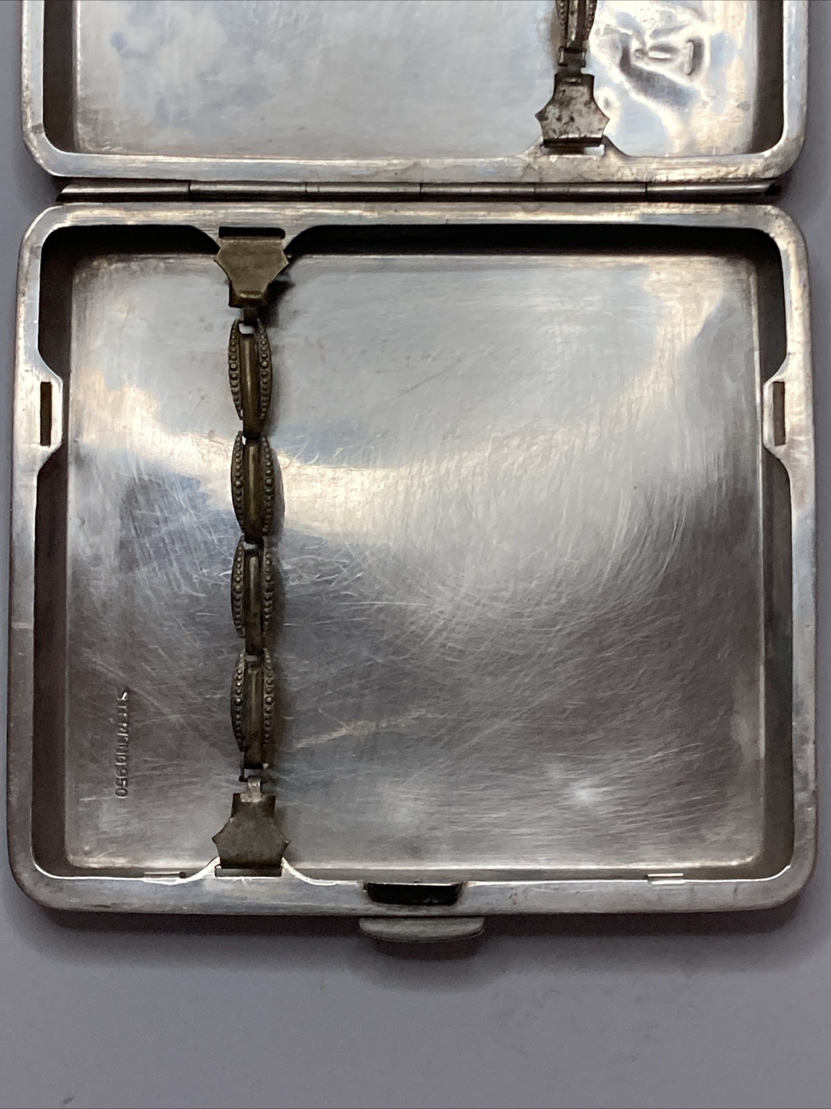 Sterling Silver .950 Cigarette Case Vintage Engraved~Made In Japan(130.5 Grams)