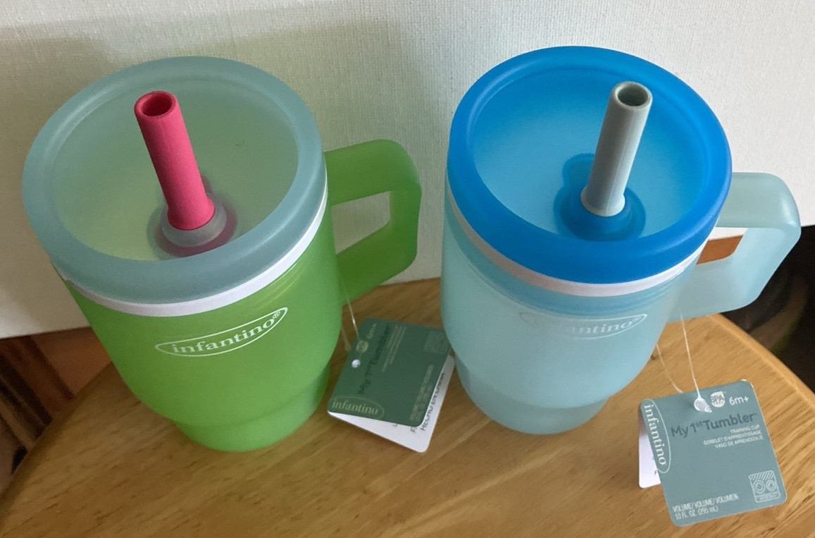 Two Infantino My 1st Tumbler Training Cups Tumblers 10 fl. oz. each *NEW*