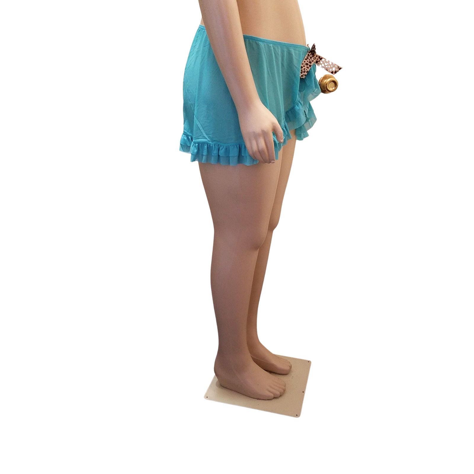 Cacique Lane Bryant Turquoise Leopard Animal Print Coverup Skirt Ruffles 22/24