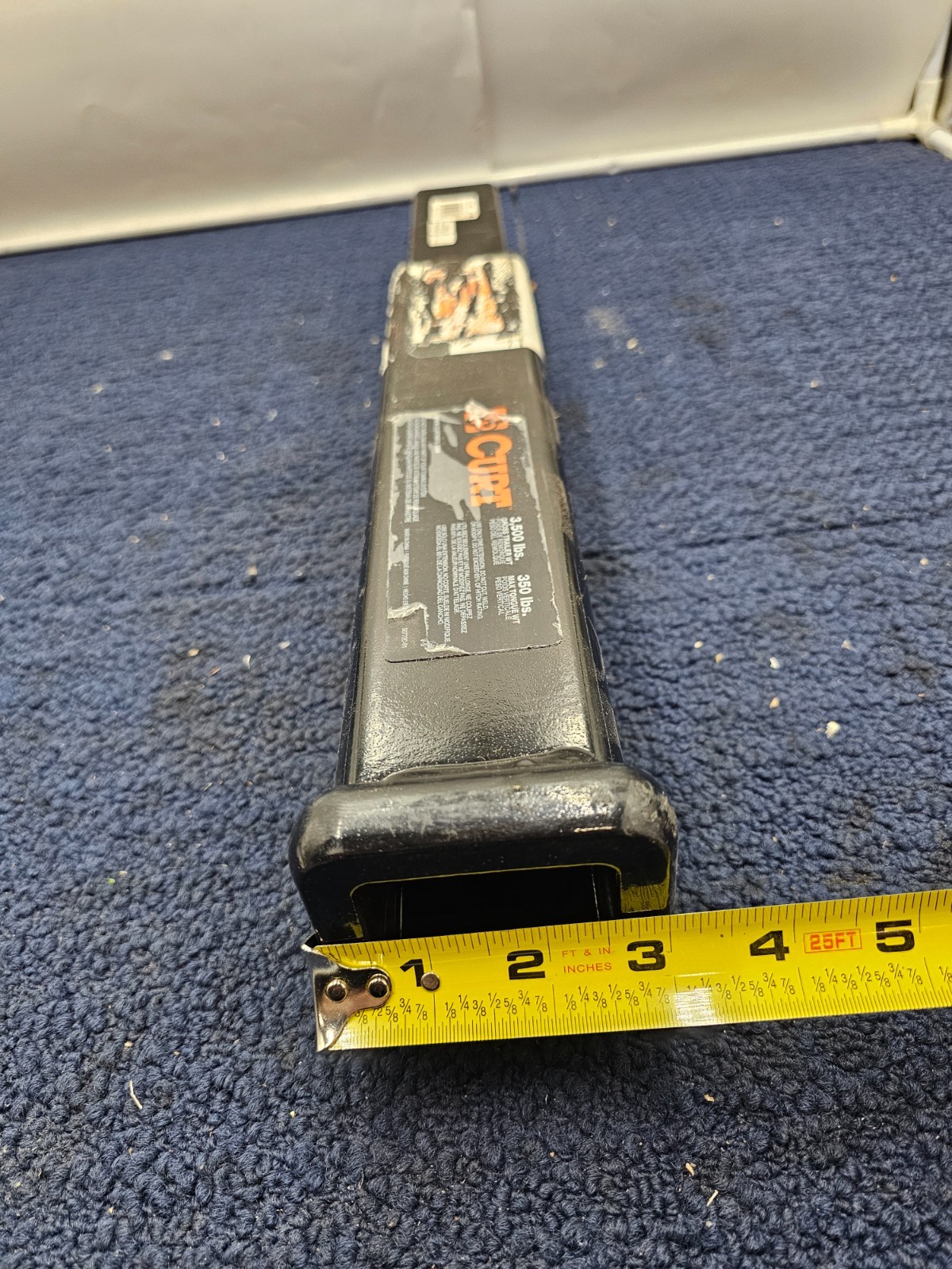 Curt 45795 14" Receiver Tube Extender 2" Shank 3,500 lbs Gloss Black Powder Coat