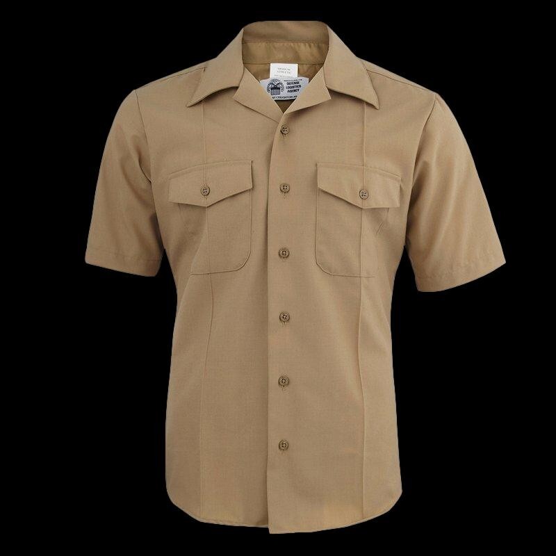 U.S MILITARY ISSUE NAVY MEN'S KHAKI DRESS SHIRT SHORT SLEEVE X-LARGE 18 NECK