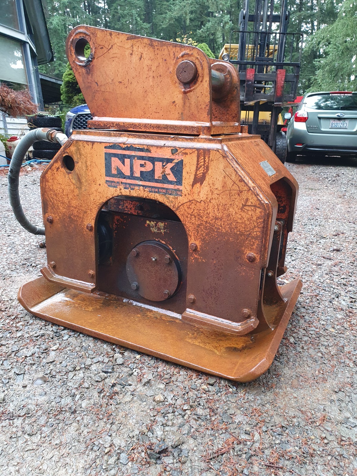 NPK C6B Excavator Hydraulic Plate Compactor- CAT 312 Mount- Ready To Work!
