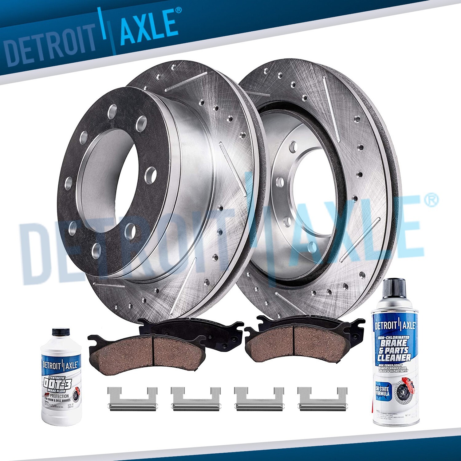 Front Drilled Rotors Brake Pads for Chevy GMC Sierra Silverado 2500 3500 HD H2