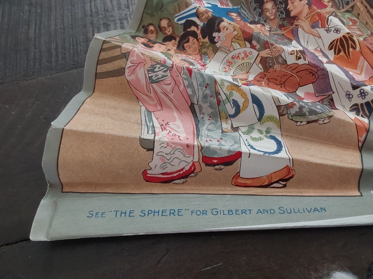The Mikado 1900s Hand Fan "The Sphere" Theater Gilbert & Sullivan Opera