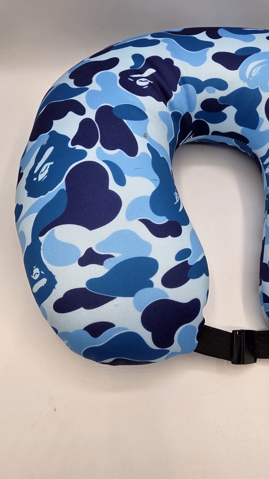 A Bathing Ape BAPE Travel Pillow Blue Camo Authentic USED