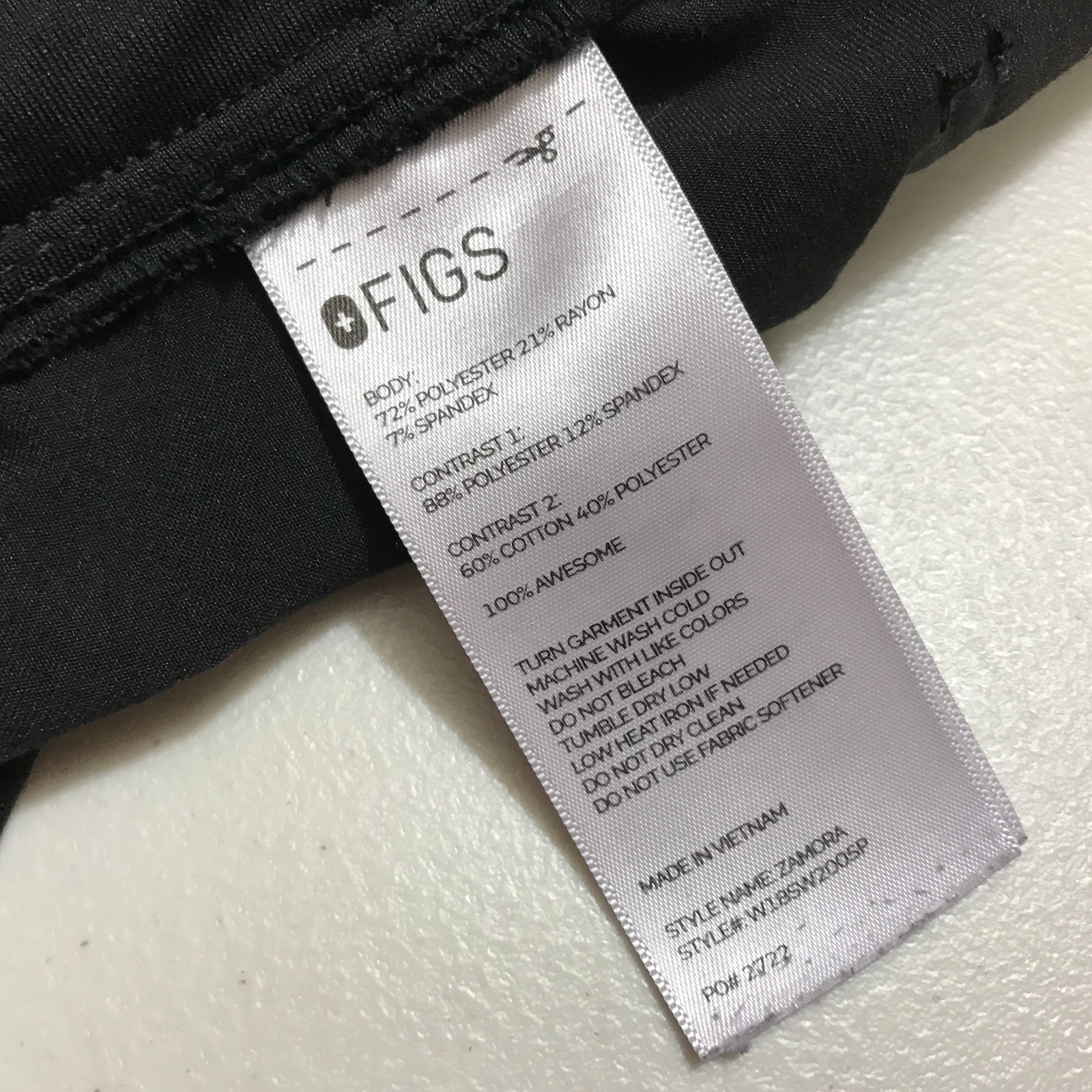 FIGS Catarina One-Pocket Scrub Top & Zamora Jogger Pants Set Black Size SP