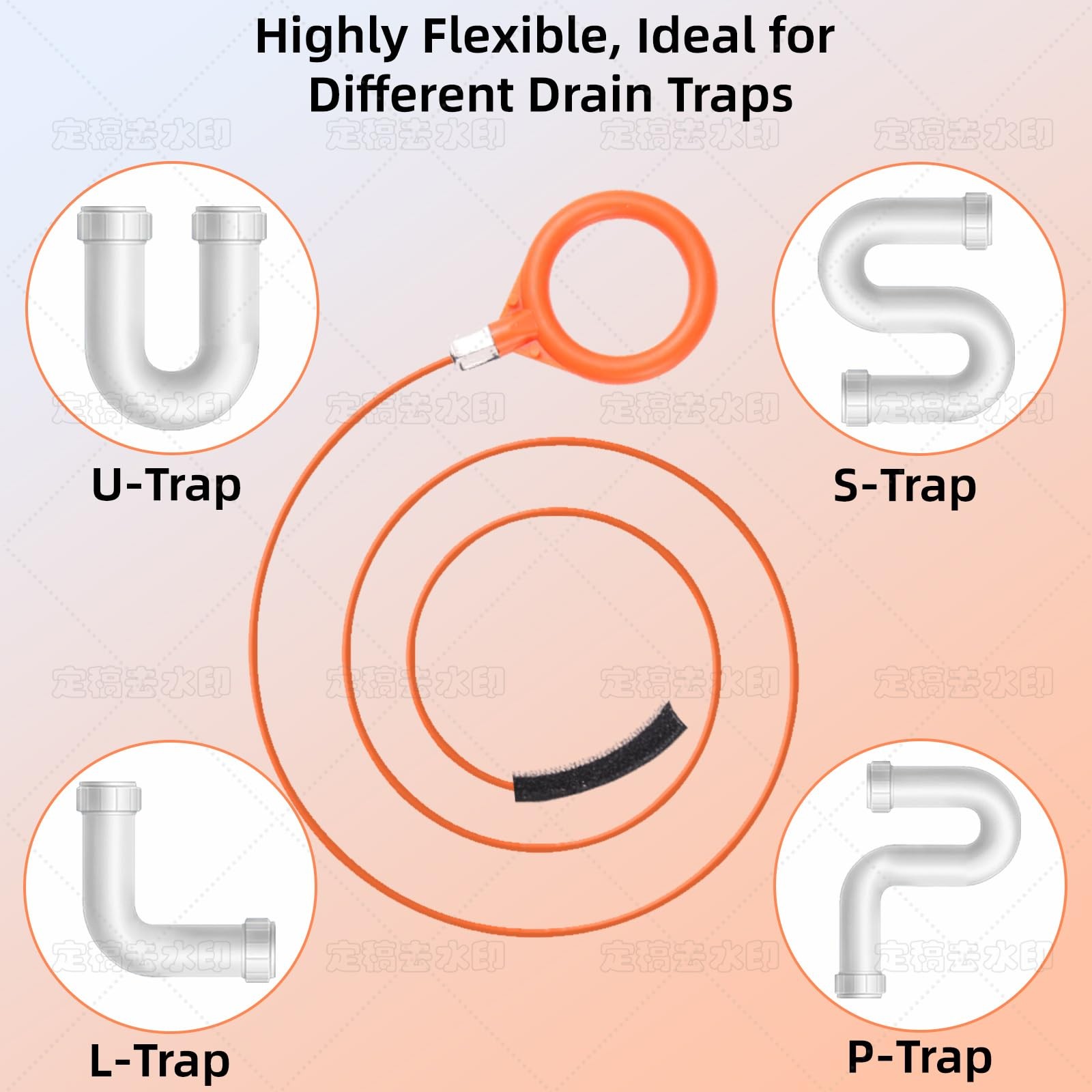 4 Pack 32 Inch Snake Hair Drain Clog Remover Long Flexible Augers Tools