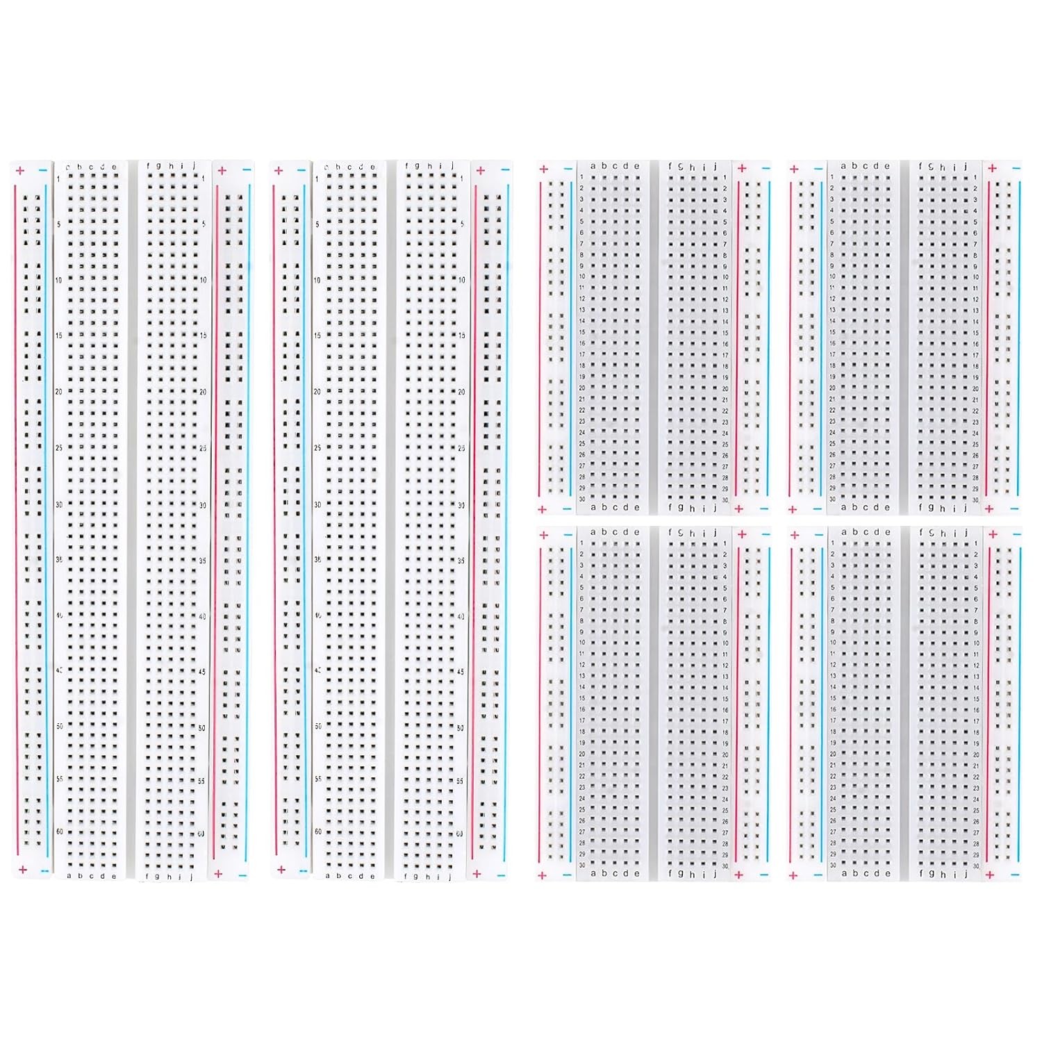 Breadboard, 6PCS Bread Board, Breadboard Kit Includes 2PCS 830 Point + 4PCS