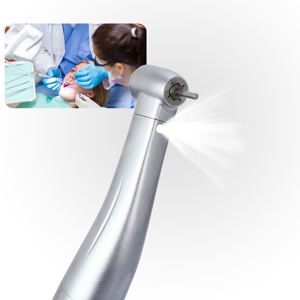 Dental 1:5 Increasing Contra Angle Optic LED Handpiece Fit for Electric Motor