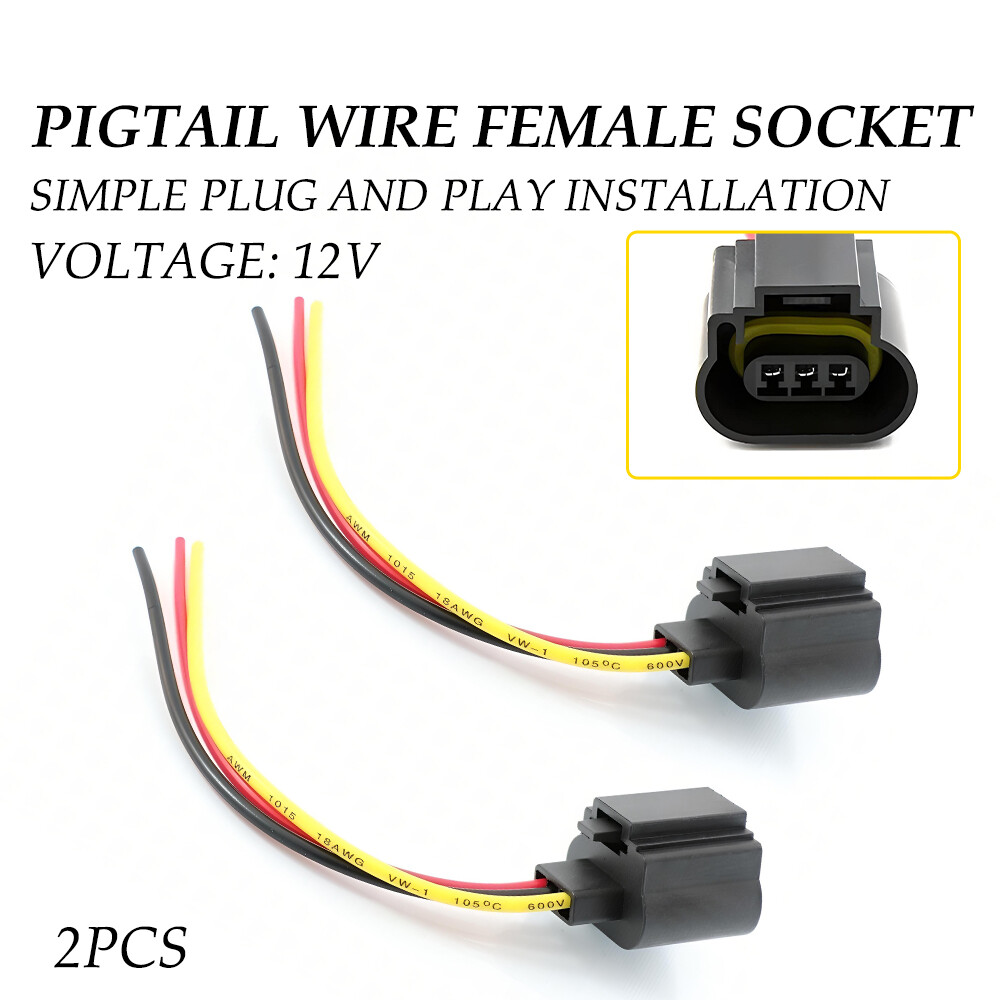 9008 H13 Headlight Bulb Harness Socket Connector Plug Wire Pigtail Female