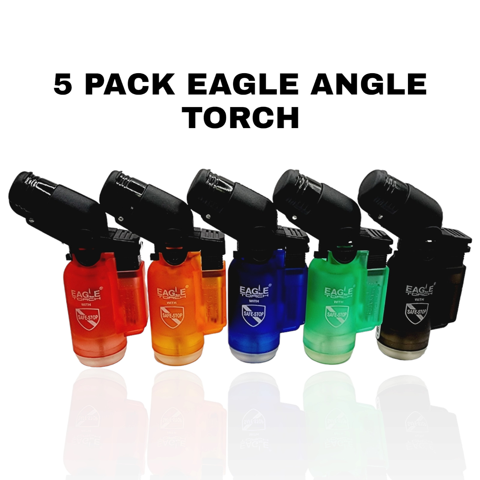 Eagle Torch Mini-Angle Torch Lighter Windproof Refillable Lighter 5-Count