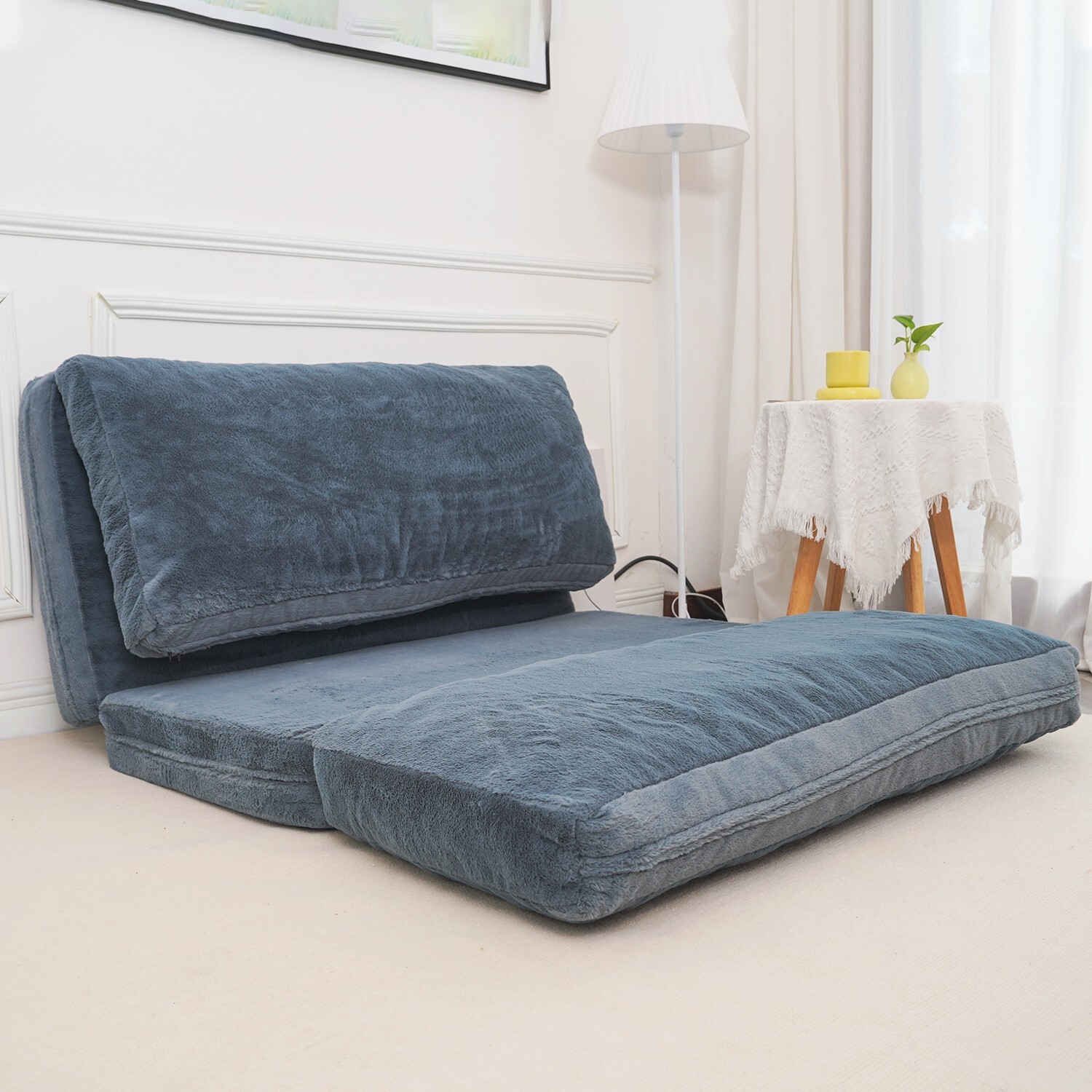 N&V Foam Foldable Sofa, Foam Filling Folding Sofa Bed, Bean Bag Floor Bed Sofa