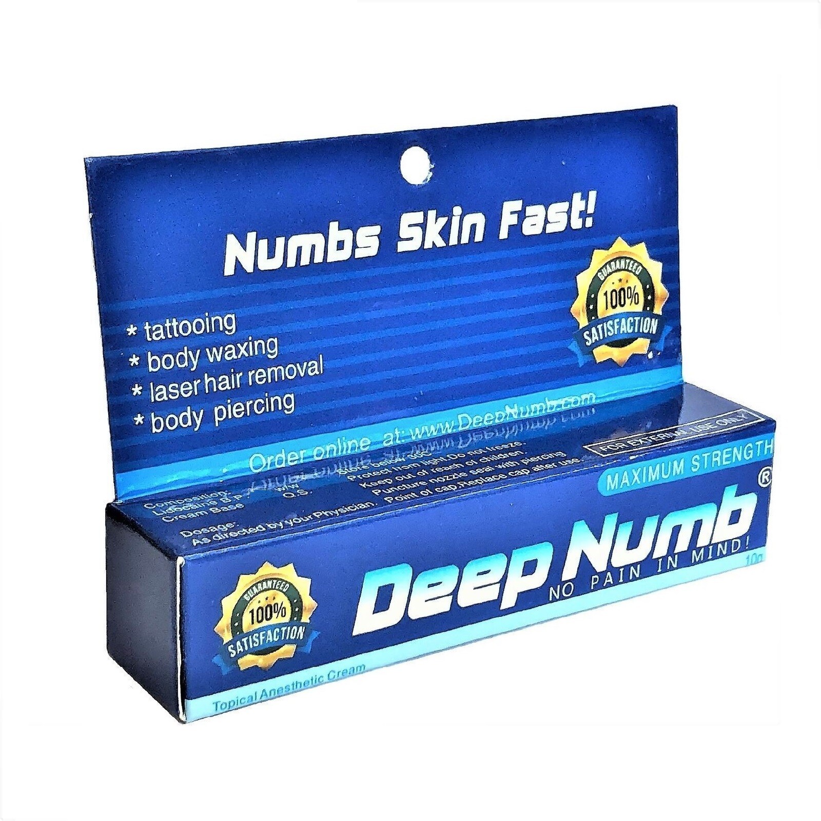 DEEPNUMB 10g Skin Numb Cream Laser Tattooing Waxing Piercing