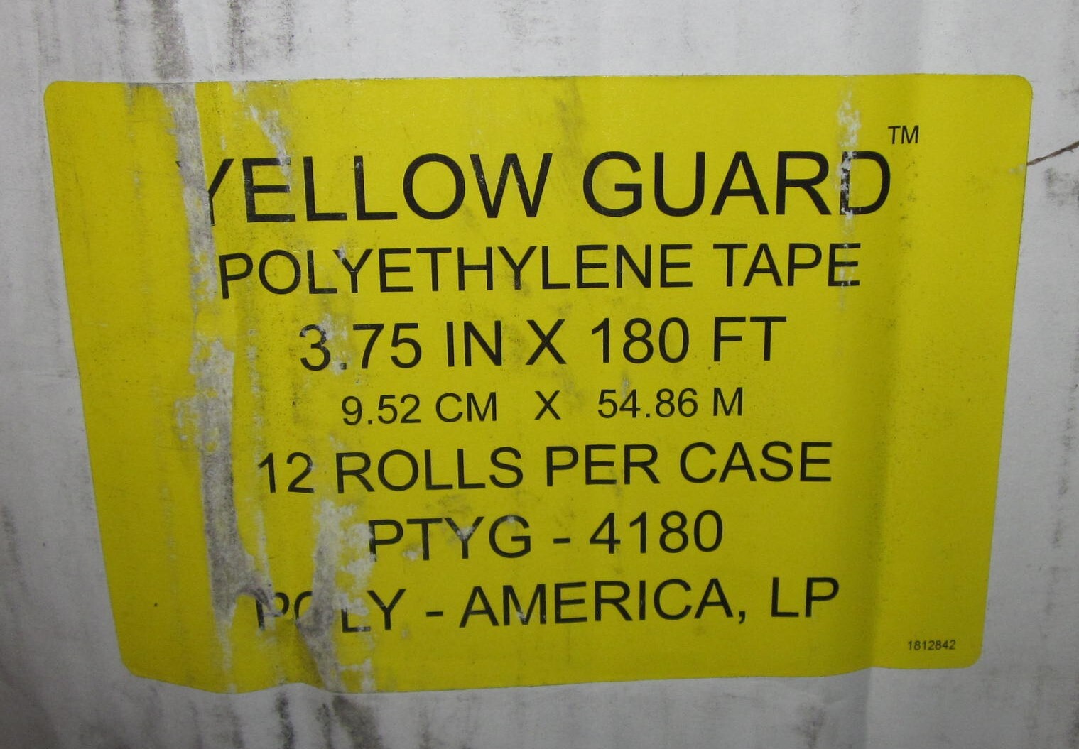 One Red Roll of Vapor Barrier Polyethylene Tape by Yellow Guard ~ 3.75" x 180ft