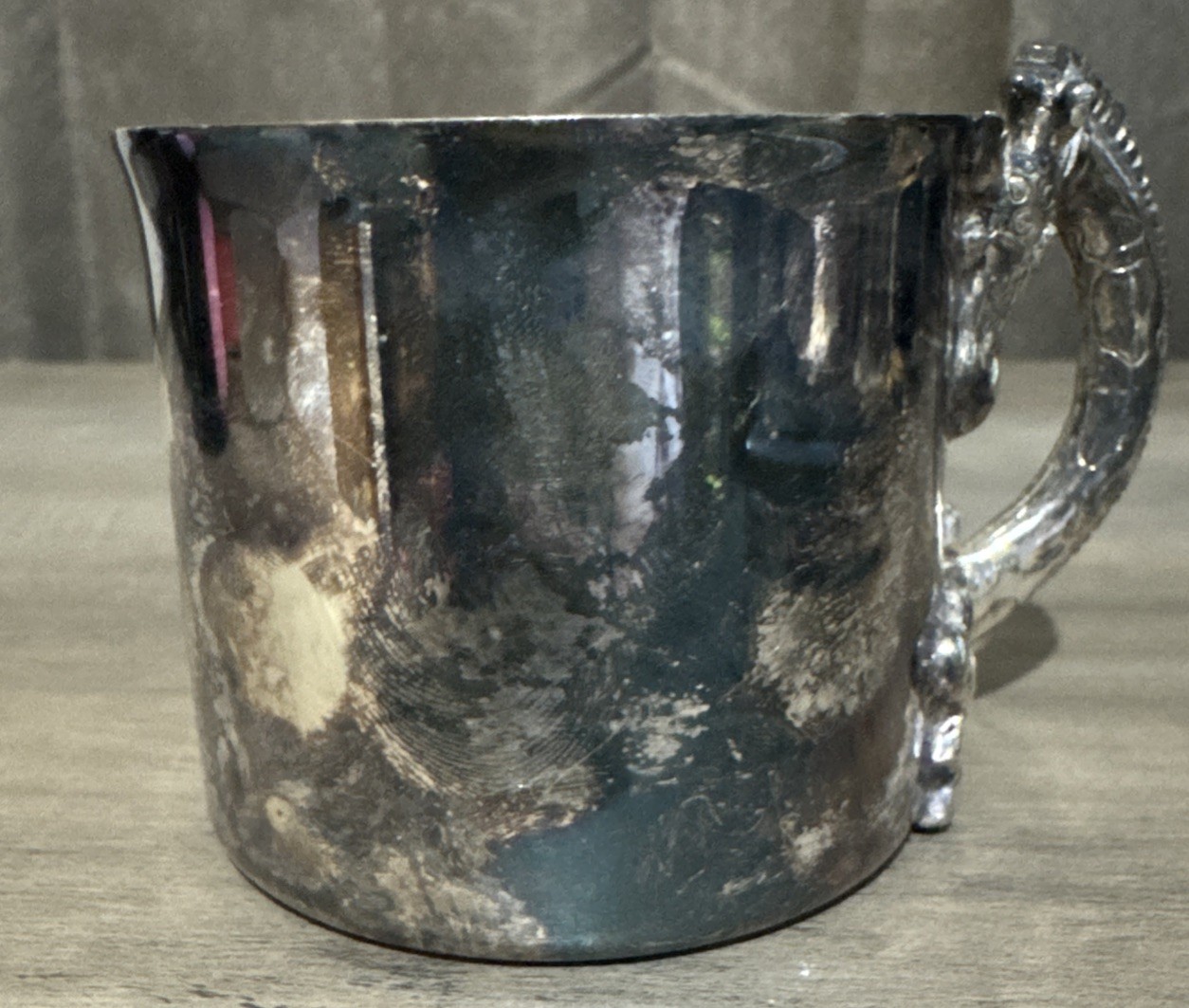 Antique Reed & Barton Vintage Silver Plated Baby Cup Giraffe/Lion/Monkey