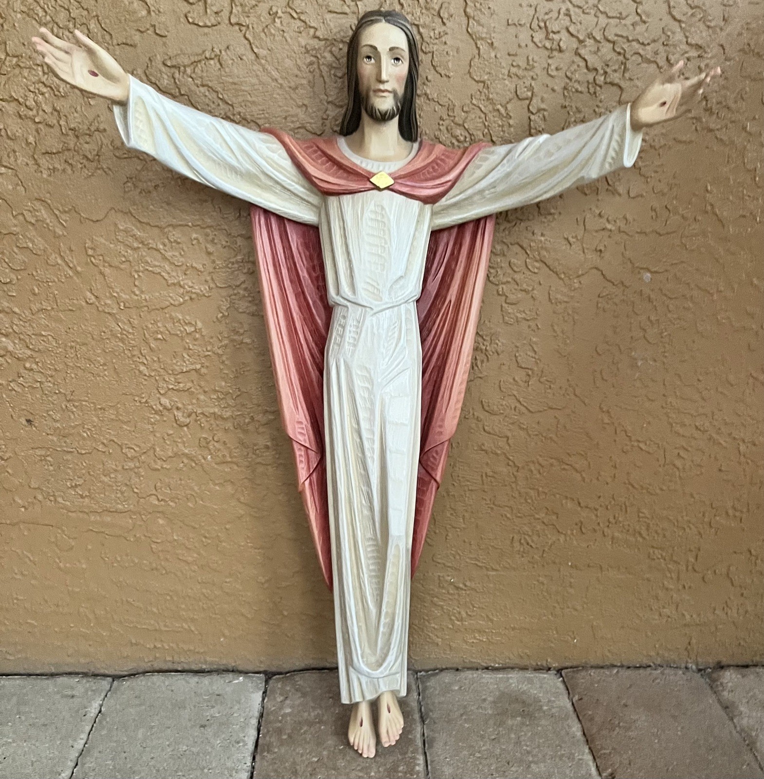 Vatican Quality by Demetz’s, Italy. Handcrafted, 3D, Risen Christ, Wall Hanging.