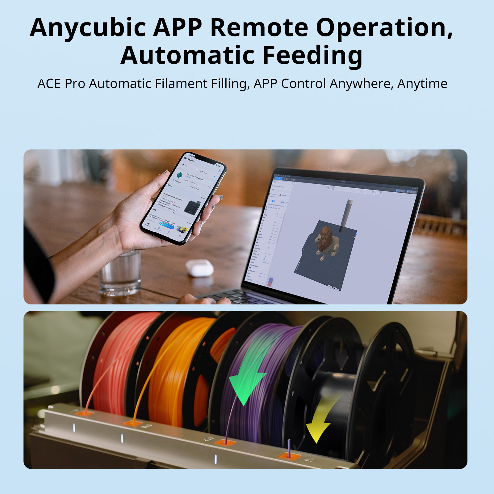 【Refurbished 90%】ANYCUBIC Kobra S1 Combo FDM 3D Printer CoreXY Multi-color Print