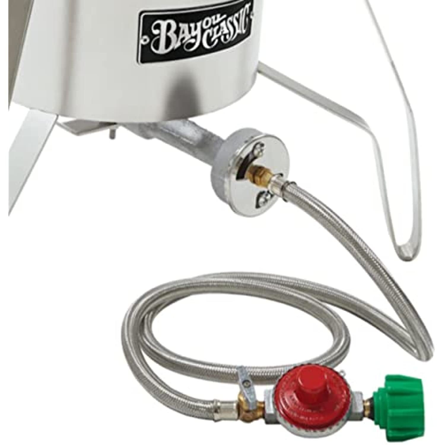 Bayou Classic M5HPR-1 48-in Stainless Braided LPG Hose w/ 10-psi Adjustable High