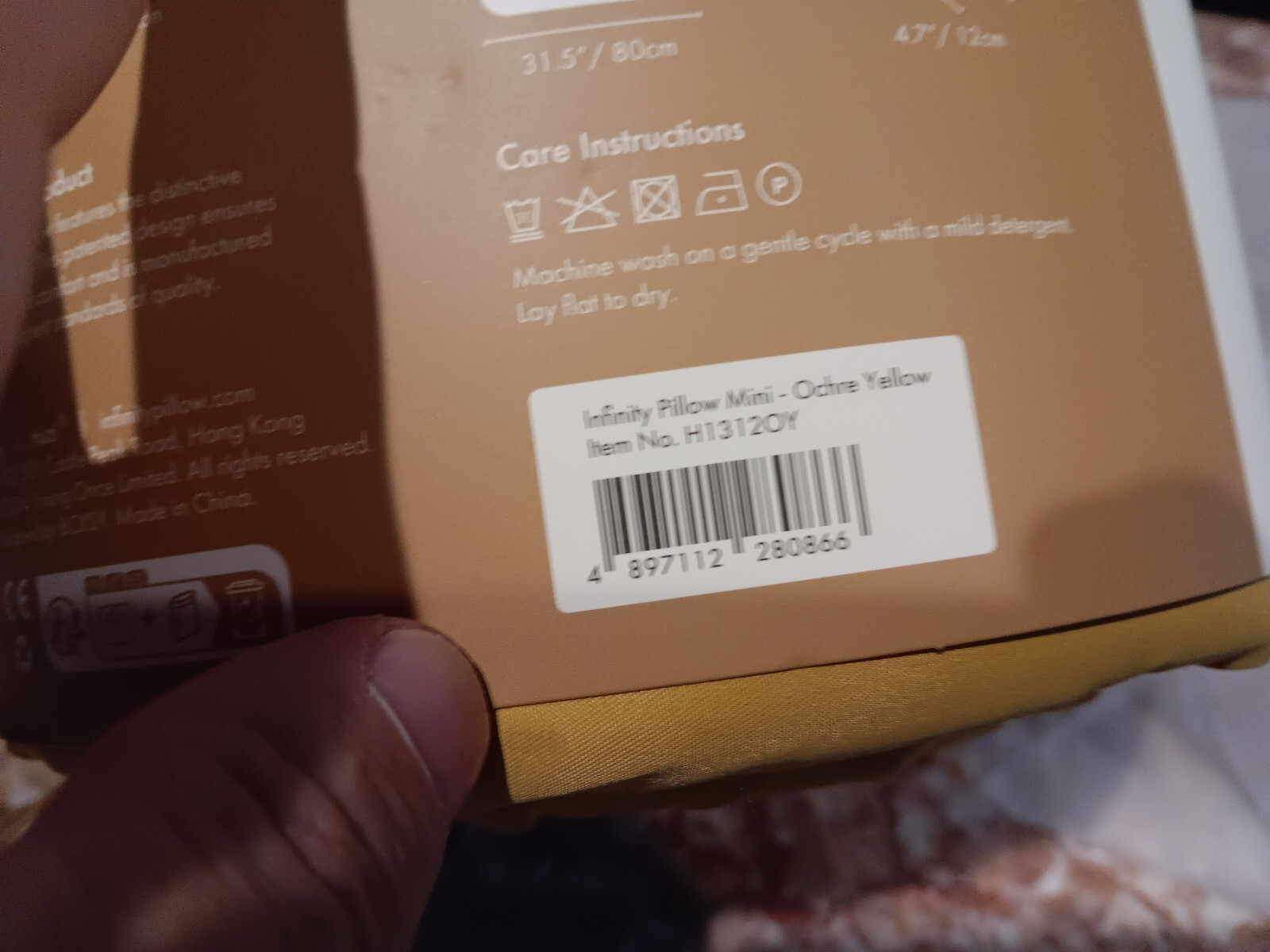 Huzi Infinity Pillow kids Mini Travel Neck Pillow ochre yellow NEW