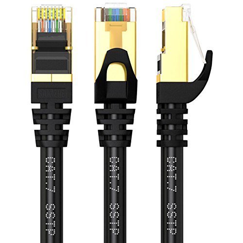 CAT7 Network Cable Copper Gold Plated SFTP Shielded Ethernet RJ45 Patch Cord lot