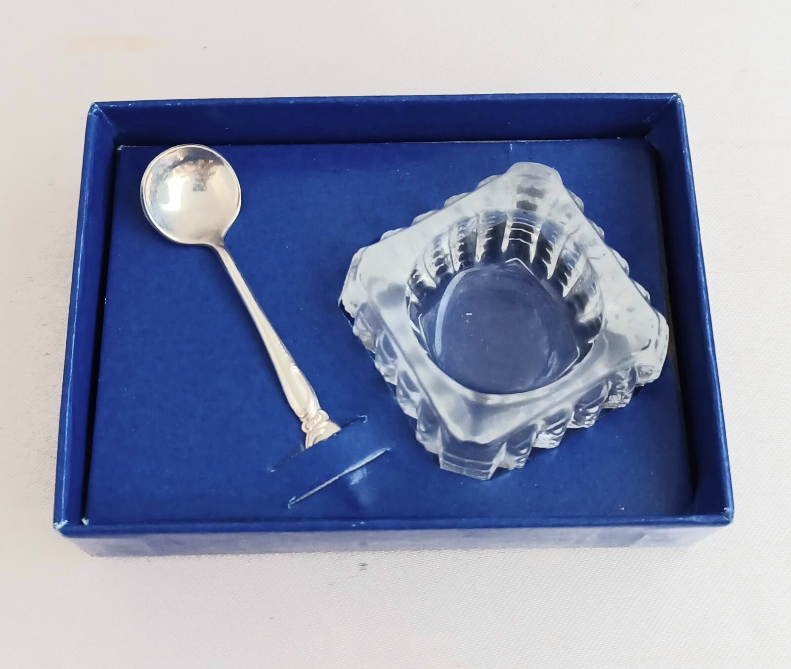 Enchanting Orchid by Westmorland Boxed Sterling Salt Spoon Set w/ Glass Cellars