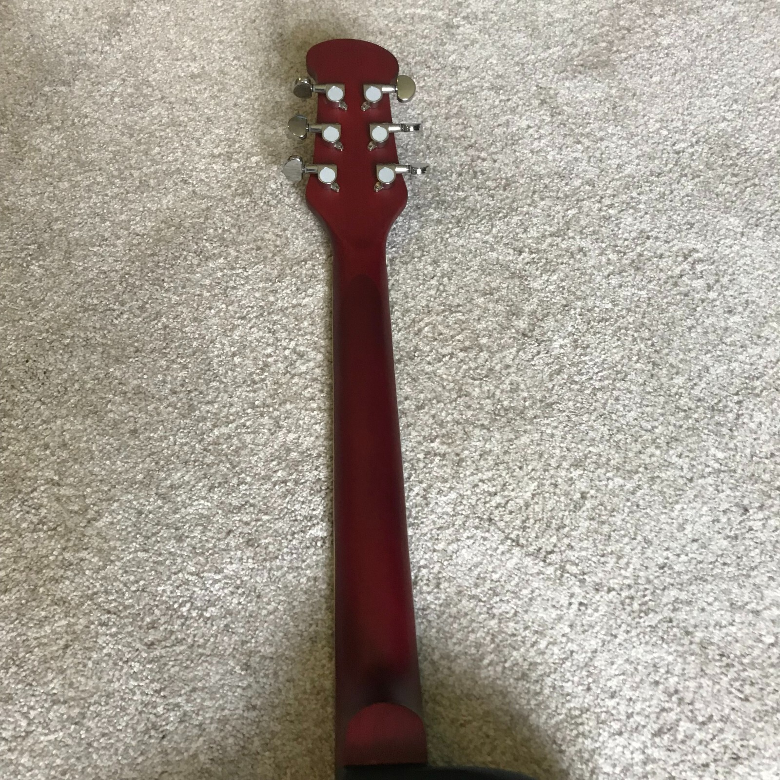 Red Acoustic Electric Guitar, Full Size with Cutaway, Round ABS Back, Gig Bag