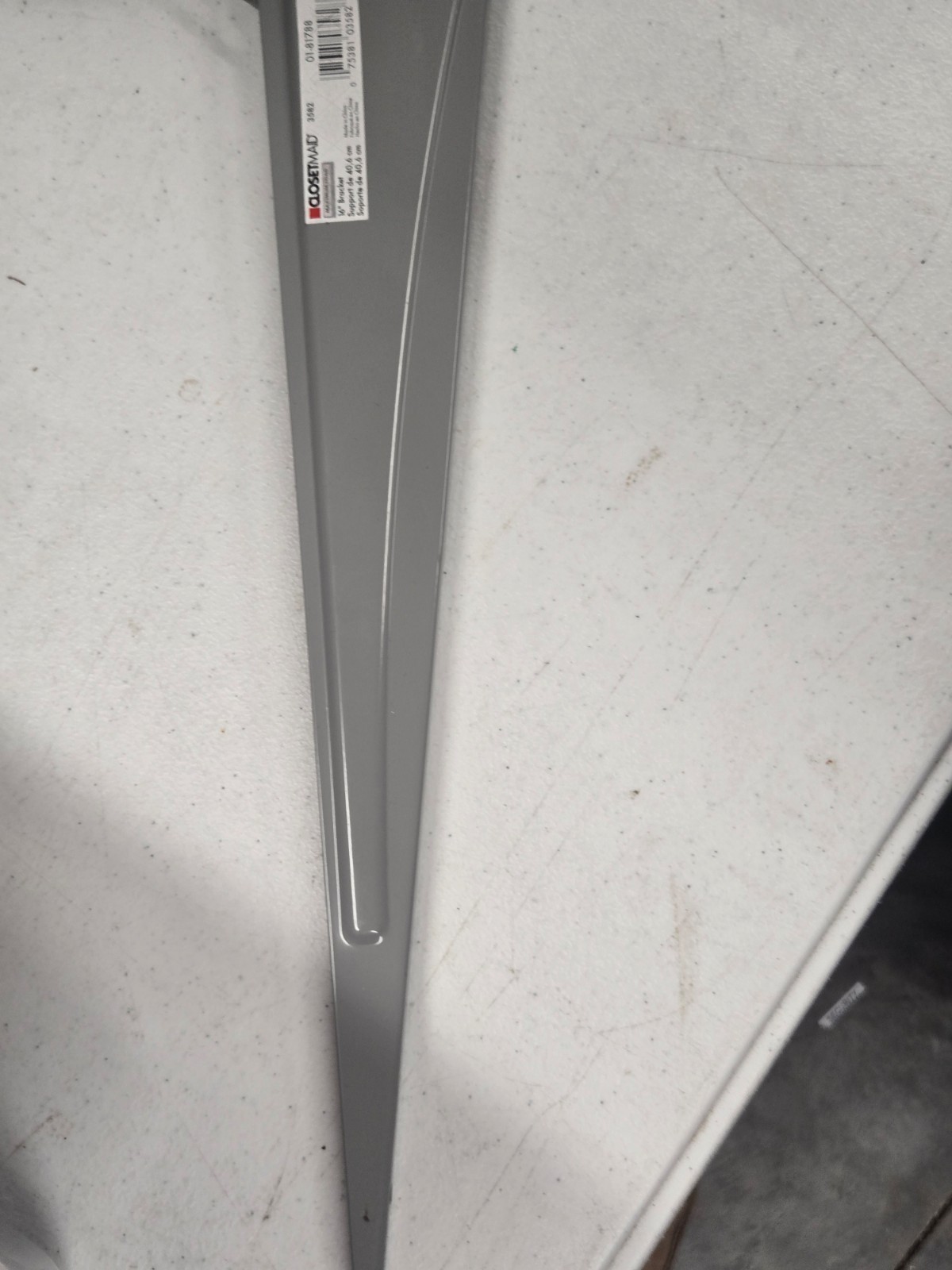 LOT OF 12 CLOSETMAID MAXIMUM LOAD 3582 16" GREY BRACKET 01-81788 OPEN BOX