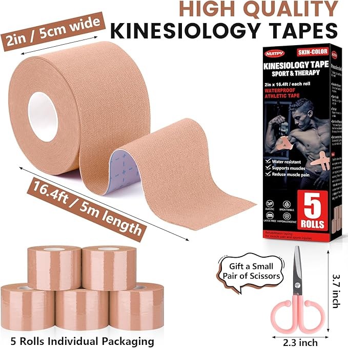5 Roll Kinesiology Tape Athletic Muscle Support Sport Elastic Physio Therapeutic