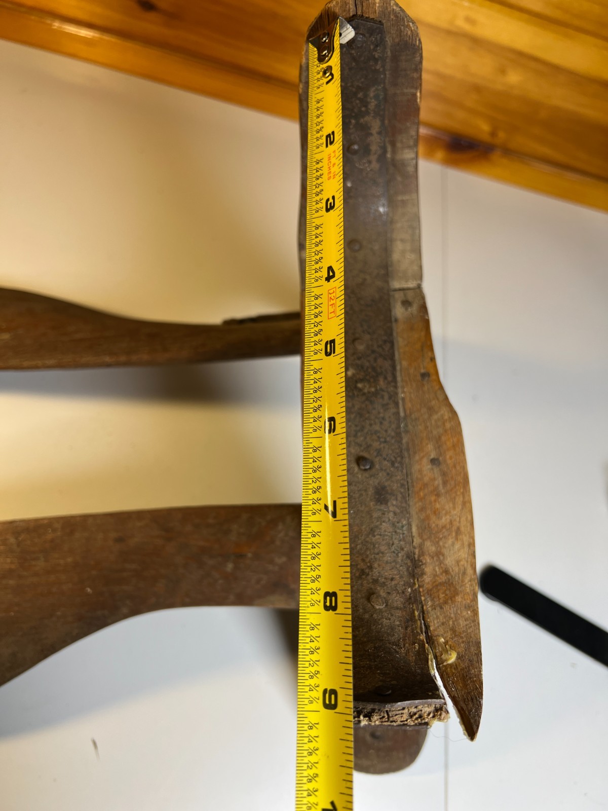 Antique 1880 Hand Made Wooden Saddle Stand Holder Blacksmith Peened Wrought Iron