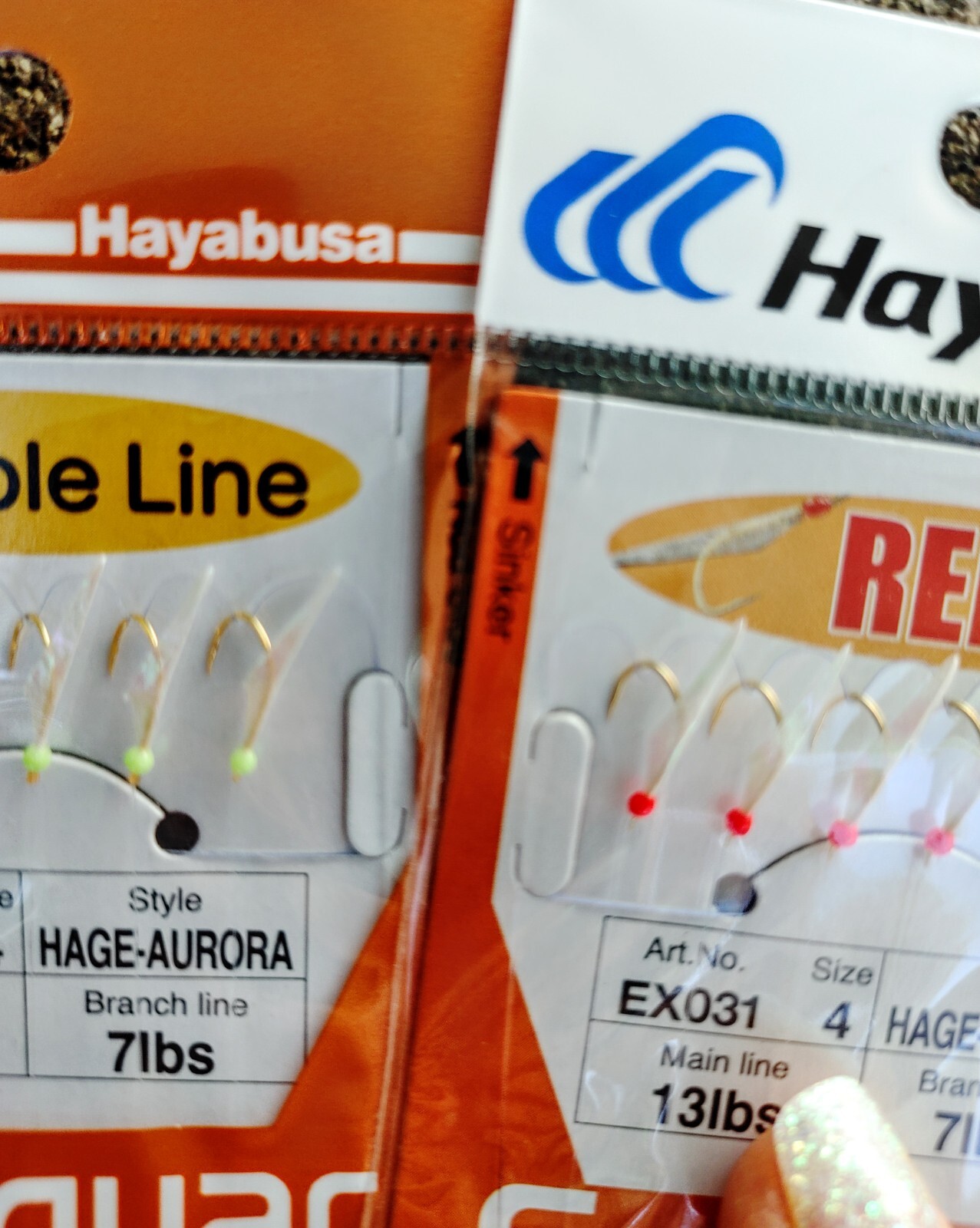 Hayabusa EX031 (S-650E) RED Sabiki Rig Seaguar Fluoro #4-6-8 CLEARANCE!