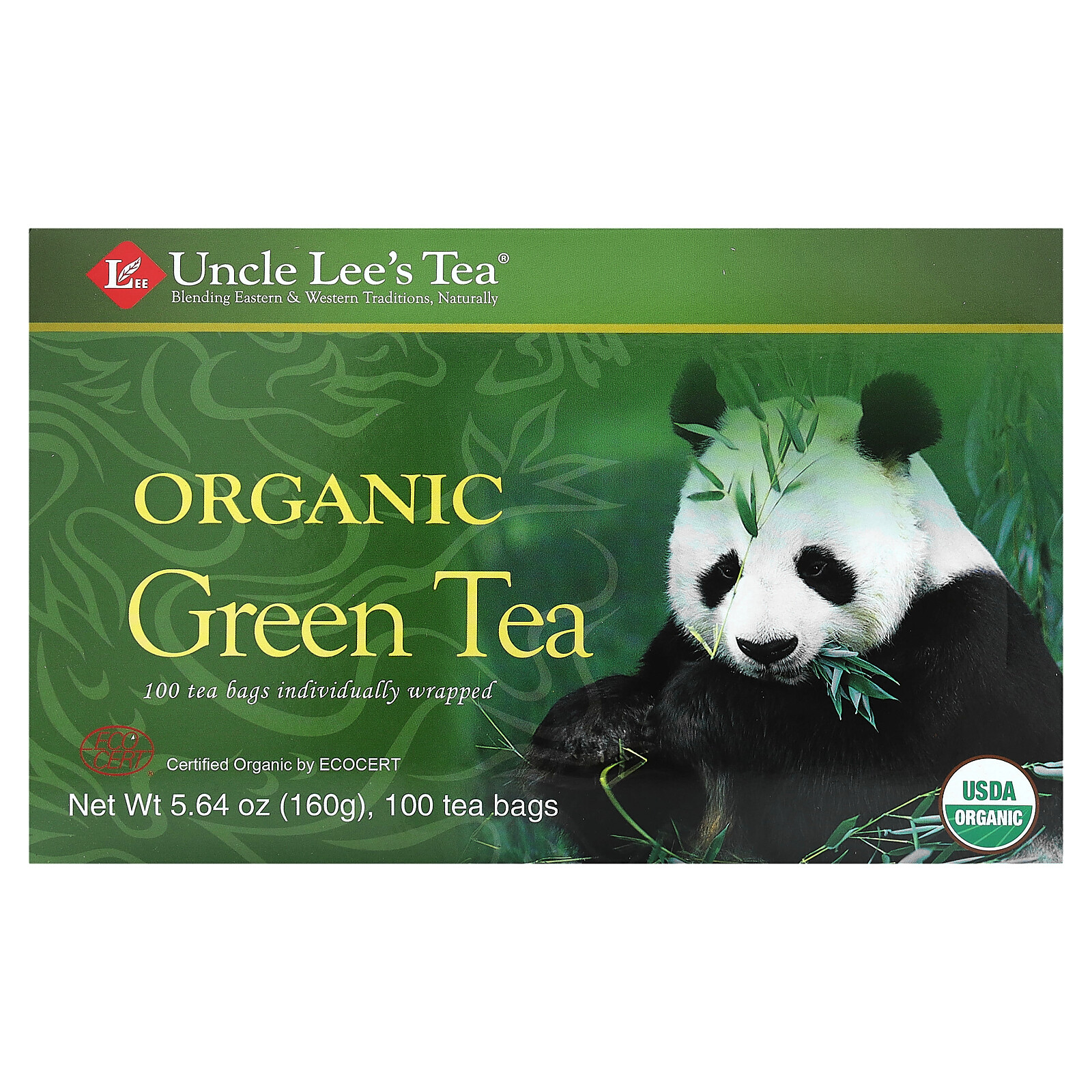 Organic Green Tea, 100 Tea Bags, 5.64 oz (160 g)