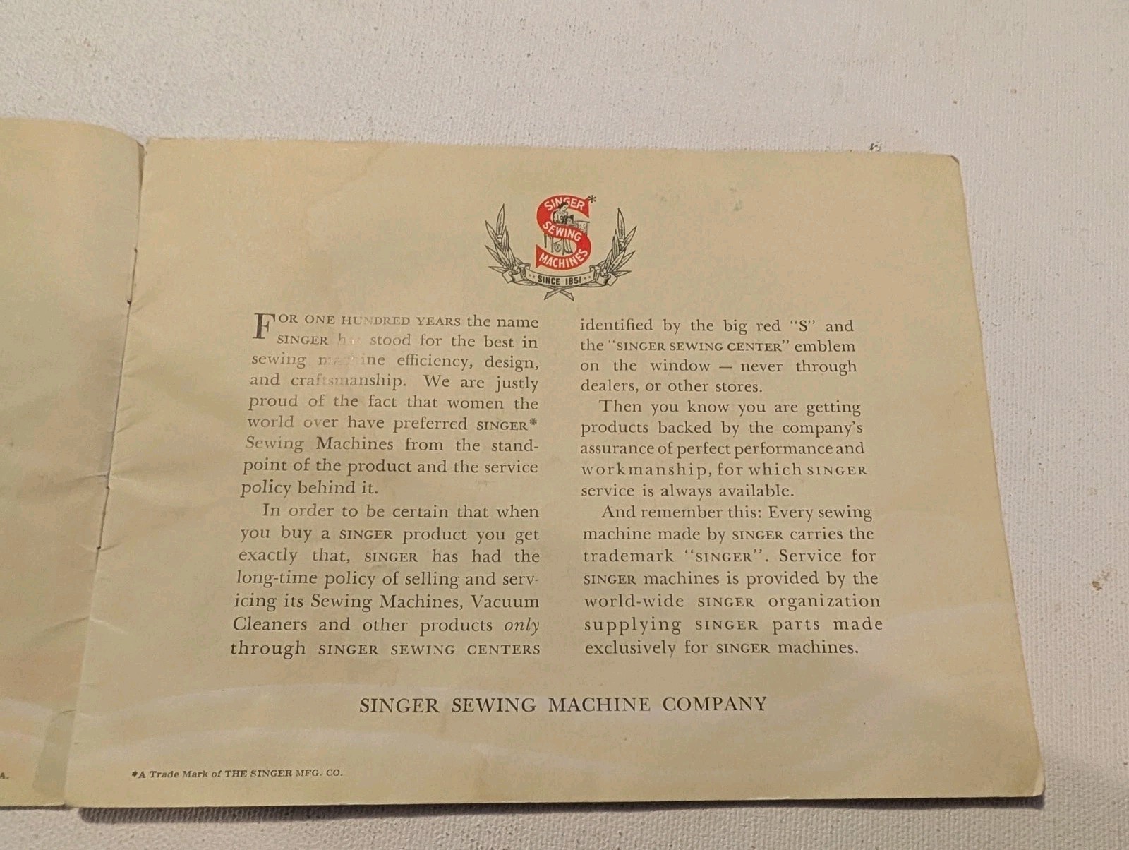 Vintage Singer Electric Sewing Machines Models Catalog Brochure Featherweight