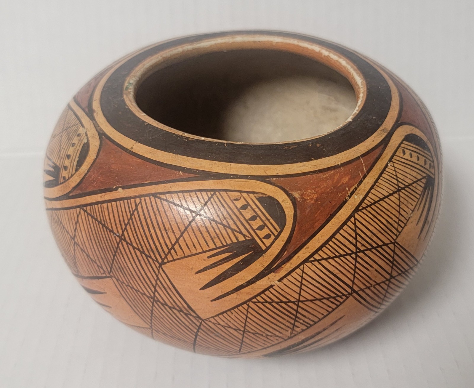 Hopi Pottery Bowl- Early 20th Century- Signed As Nampeyo- With Original Tag