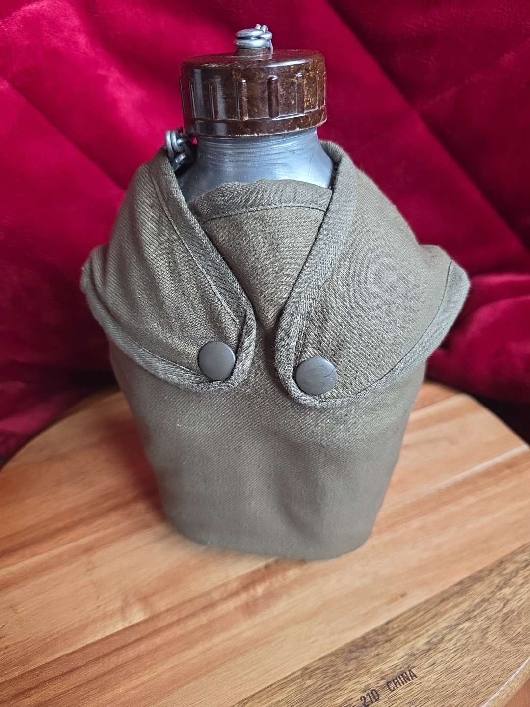 French Military Canteen w Cup & Cover Army Surplus M51 OD Green Olive Drab