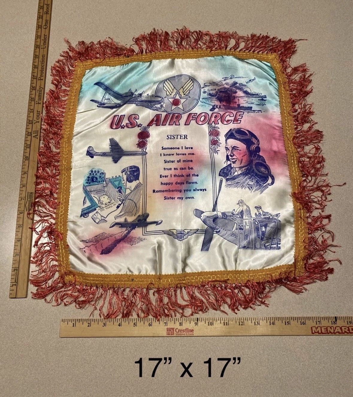 8 Vtg 1940s Military WWll Satin Souvenir Sweetheart Pillow Shams (1 is Velvet)