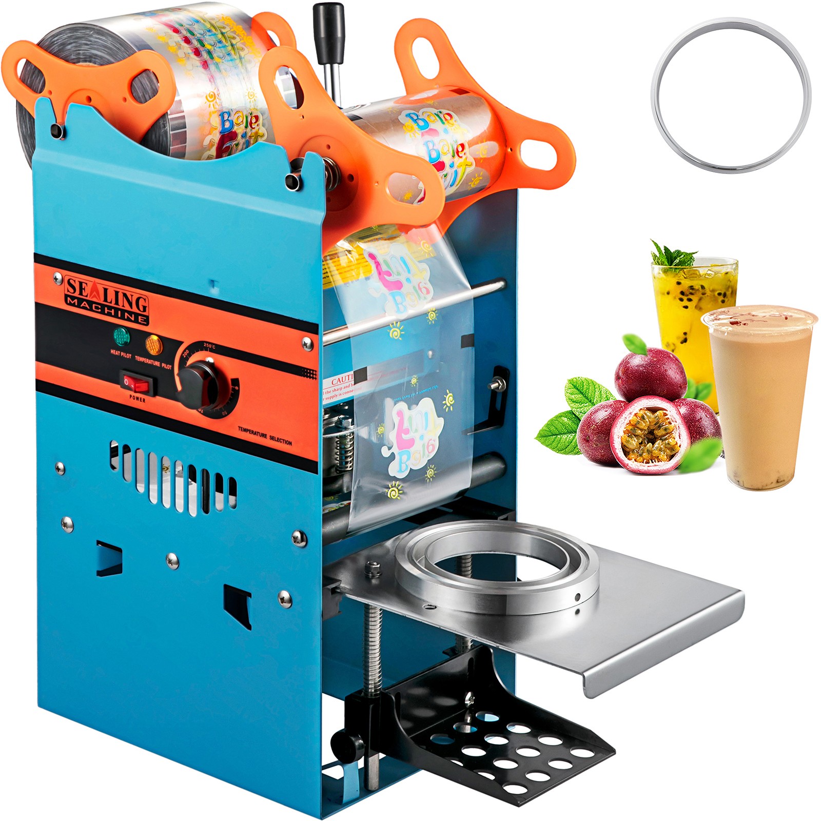 Manual Bubble Tea Cup Sealer Machine 300-500 Cup/h Sealing Machine Blue